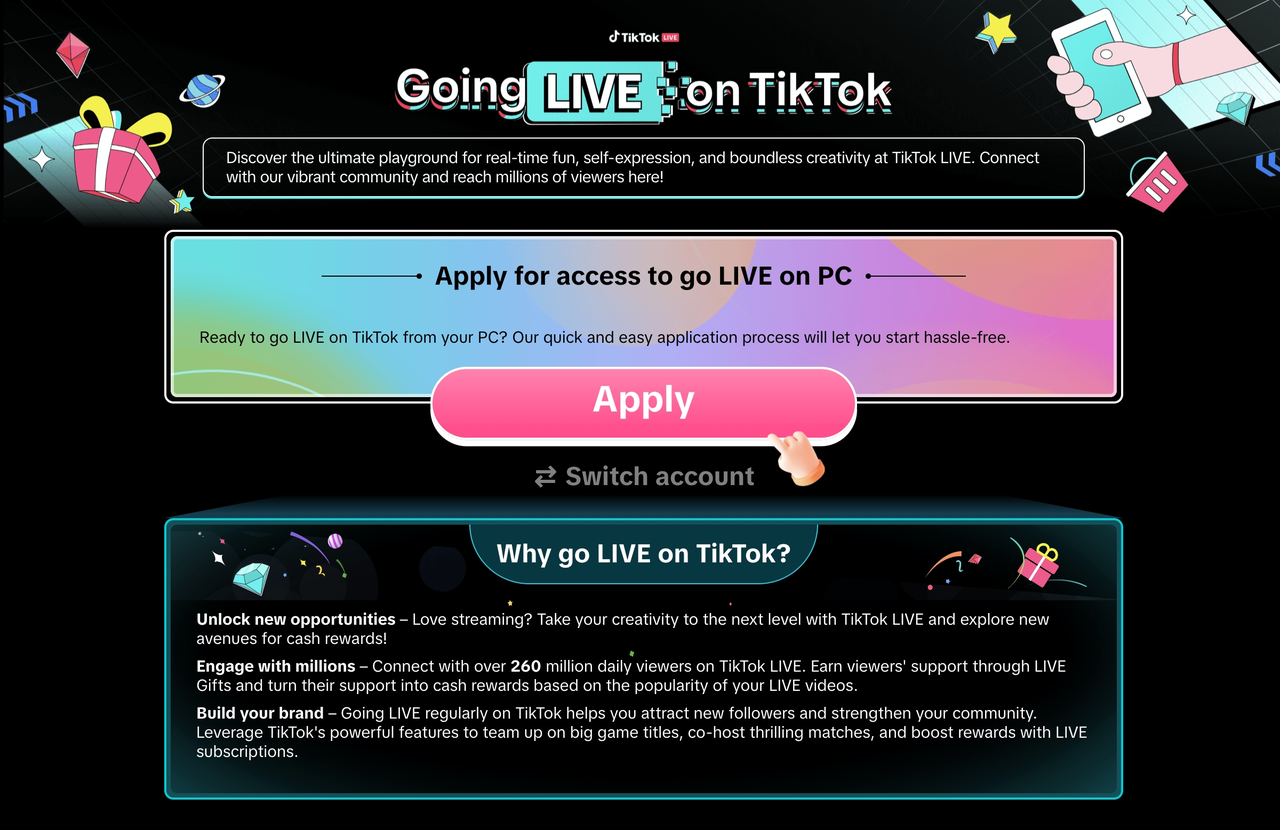 Apply for LIVE access | LIVE Studio Help Center